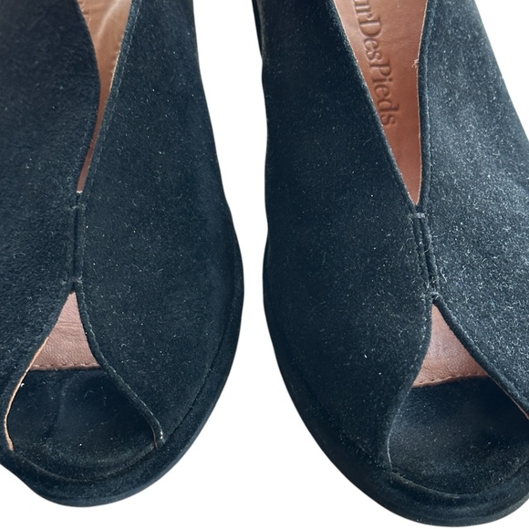 L'Amour Des Pieds Odetta Suede Slingback Pumps Peep Toe Wedge Heel, sz 7.5 - Picture 4 of 8